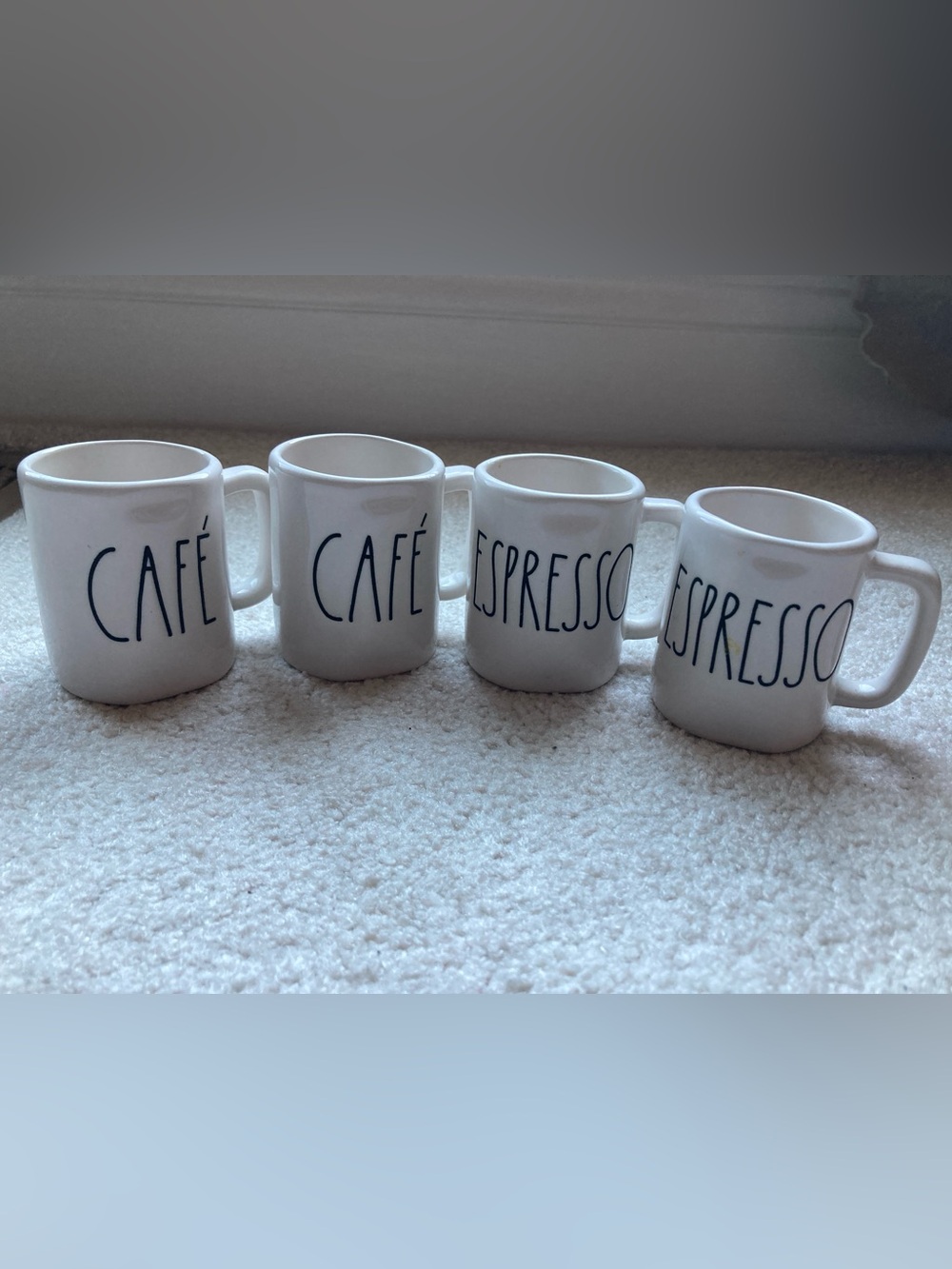 Rae Dunn Artisan Collection by Magenta espresso and cafe cups
